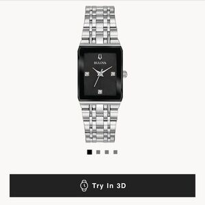 Bulova Quadra Silver Watch